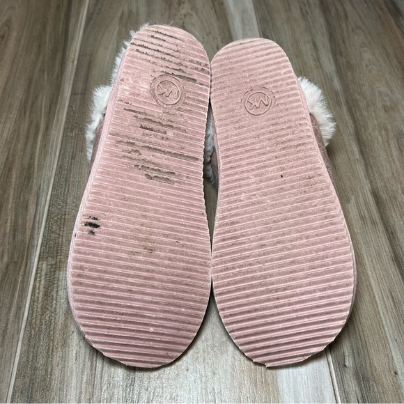 Michael Kors Janis Signature Logo Print, Faux Fur Lined Slippers, Pink, Womens 6 - Picture 10 of 10